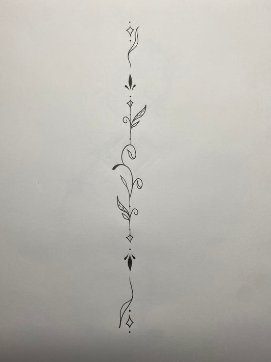 Simple Spine Tattoo Flash